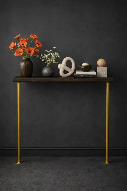 Solid Brass Pipe Legs – Industrial Wall-Mounted Furniture Legs