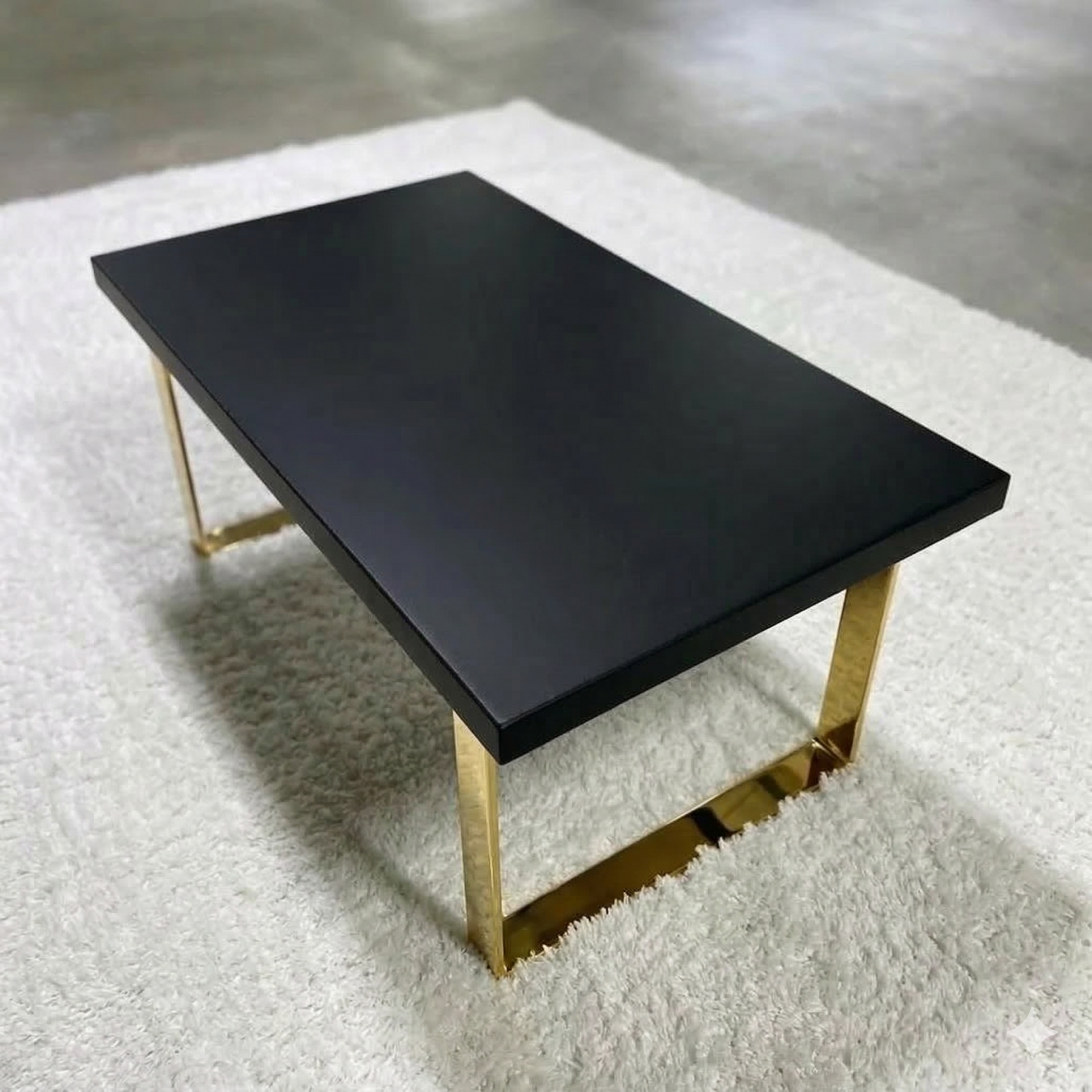 custom brass table legs installation
