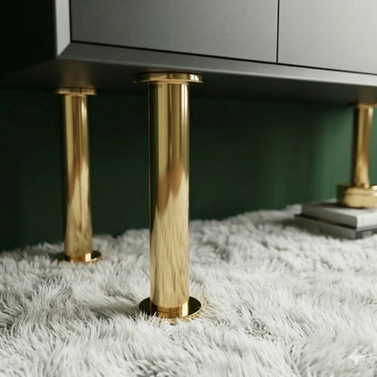 brass furniture legs close up detail