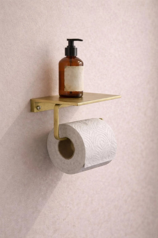 solid brass toilet paper holder brushed finish