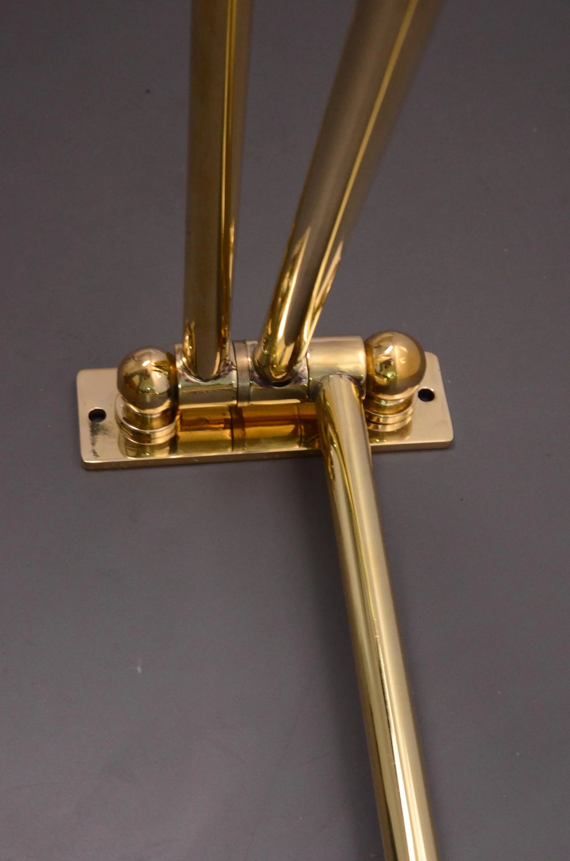 brass towel rack close up detail