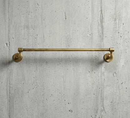 brass towel bar bathroom unlacquered solid brass