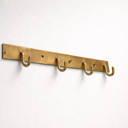 Solid Brass Wall Hook Rack – Burnished Finish
