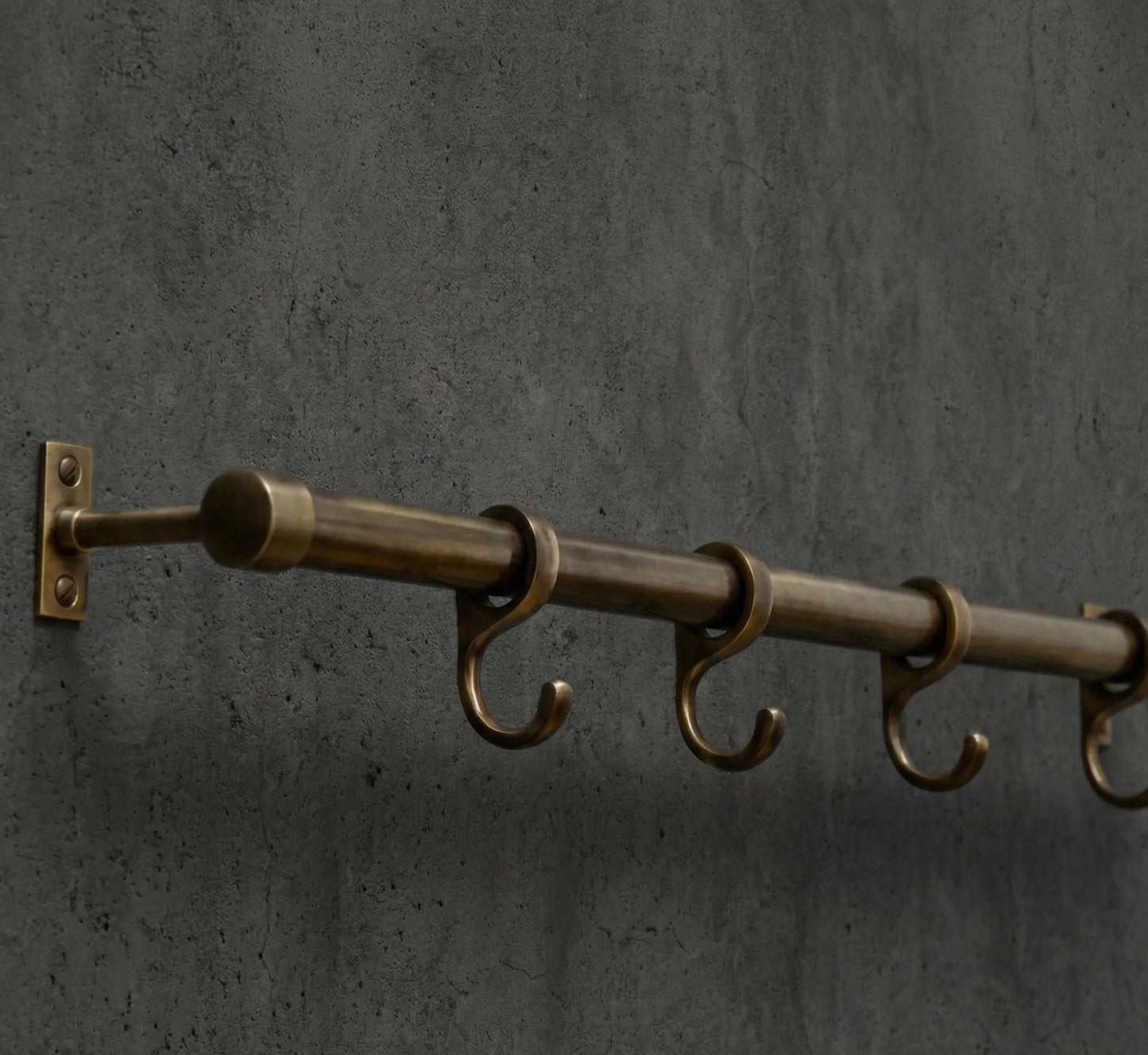 brass pot rack with hooks unlacquered kitchen rail