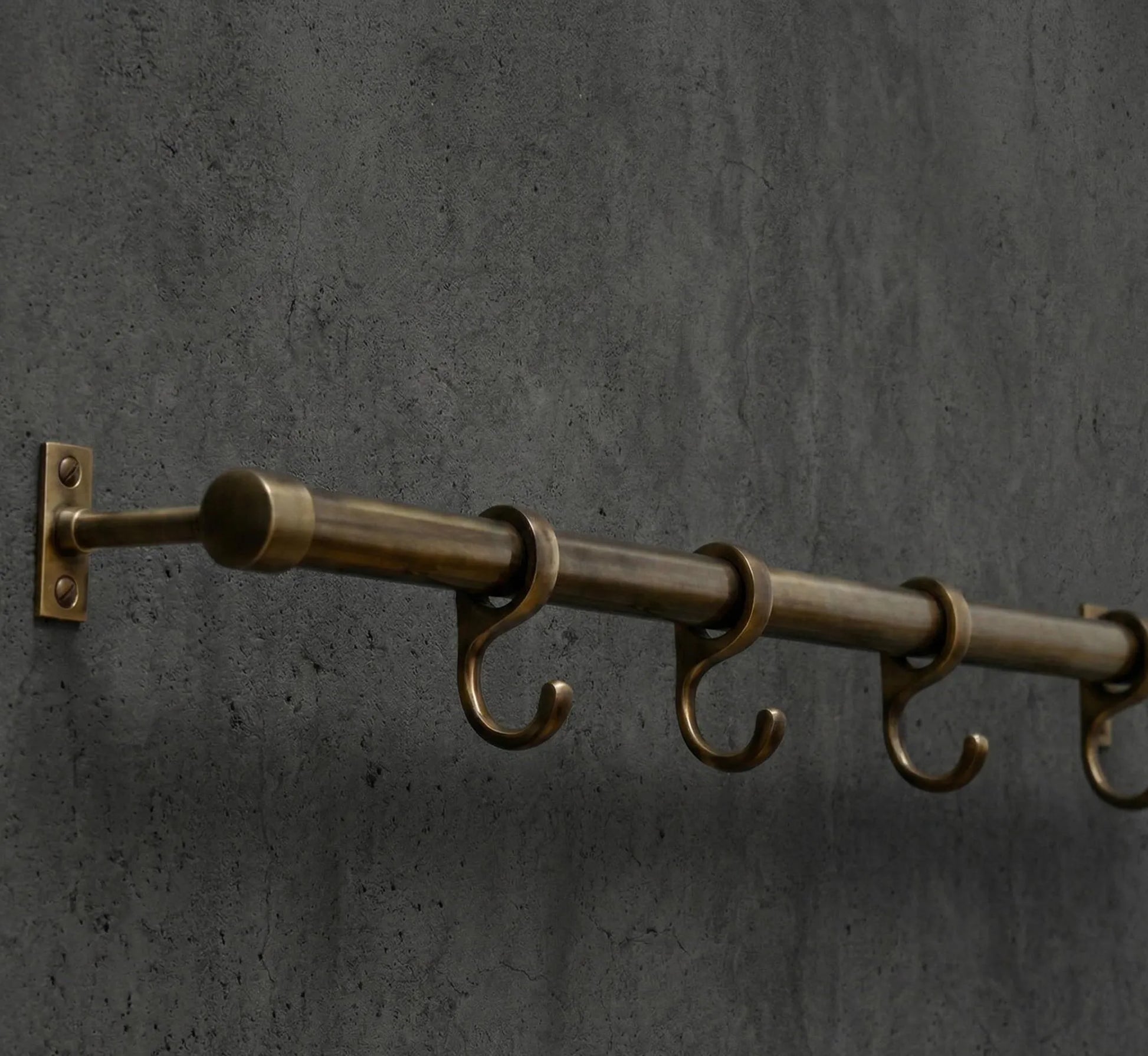 brass pot rack with hooks unlacquered kitchen rail