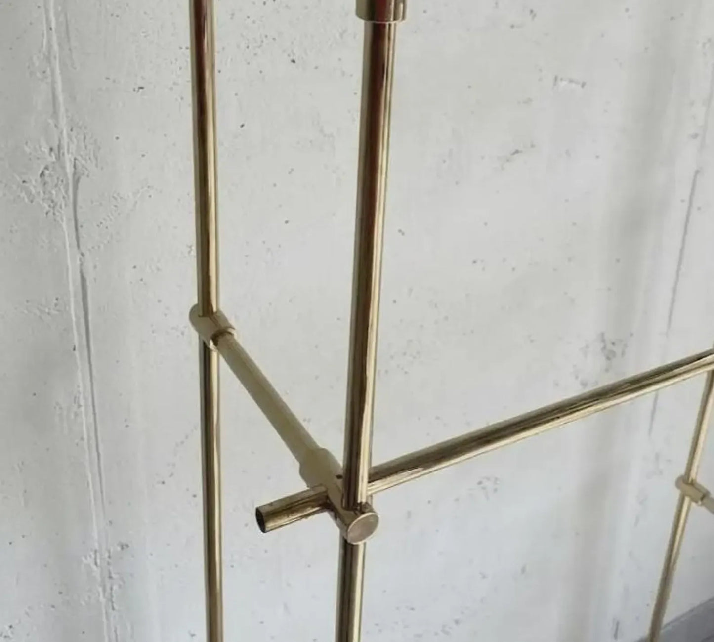 Brass Ceiling-Mounted Glass Shelf, Bar shelving