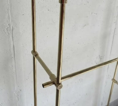 Brass Ceiling-Mounted Glass Shelf, Bar shelving