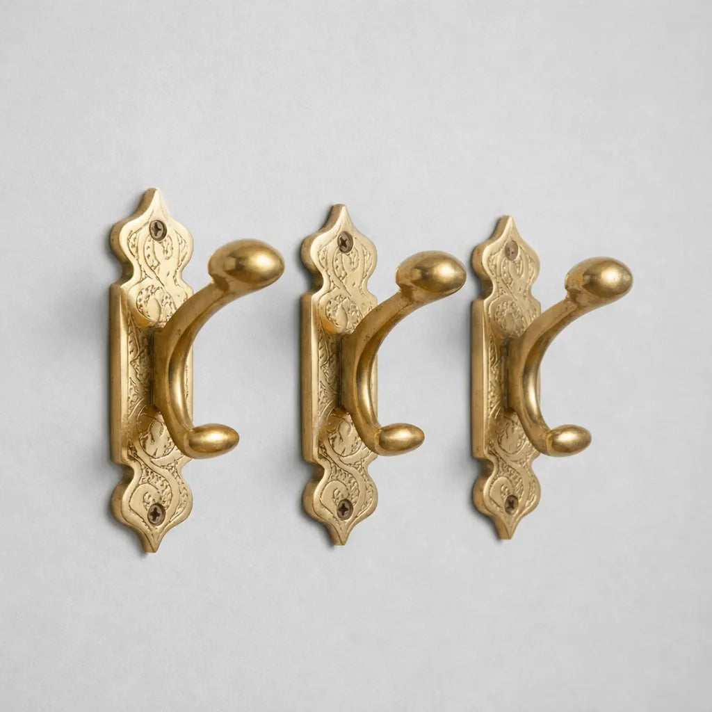 Solid Brass Wall Hooks – Handcrafted Elegance