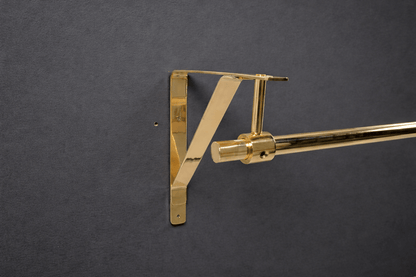 handcrafted brass clothing rod close up