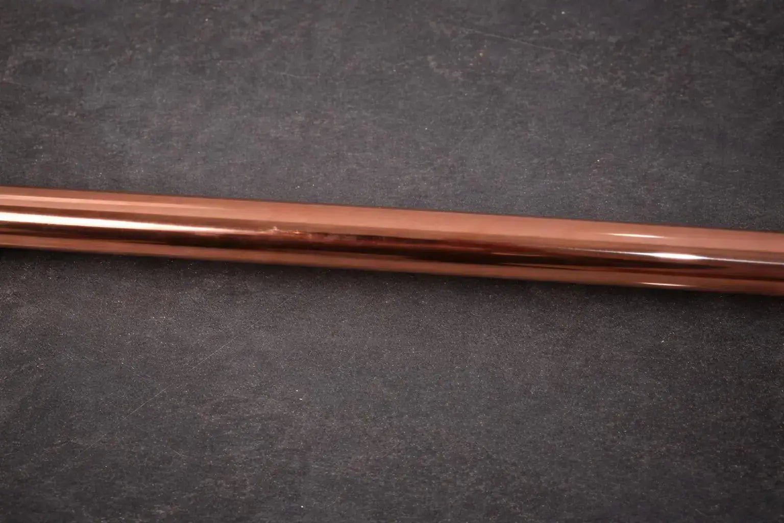 copper towel rod side installation view