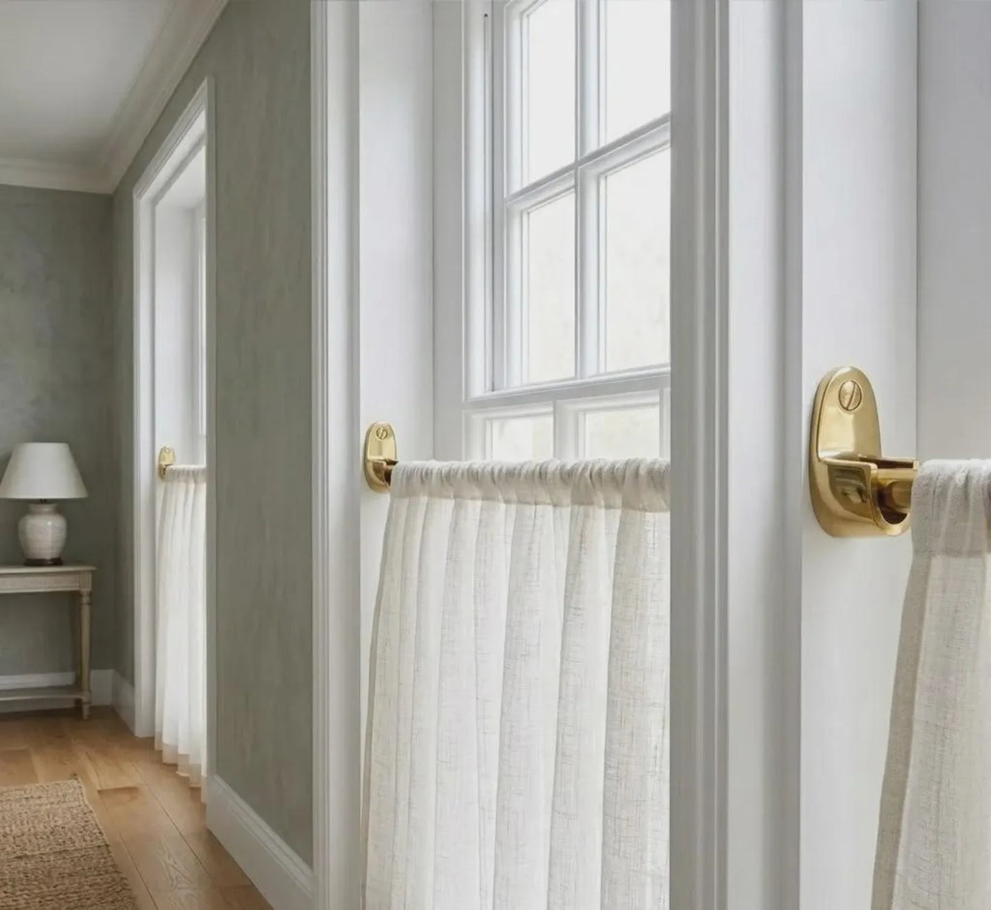 cafe curtain rod inside mount 16mm slim brass rod