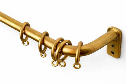 brass curtain rod with rings french return solid brass