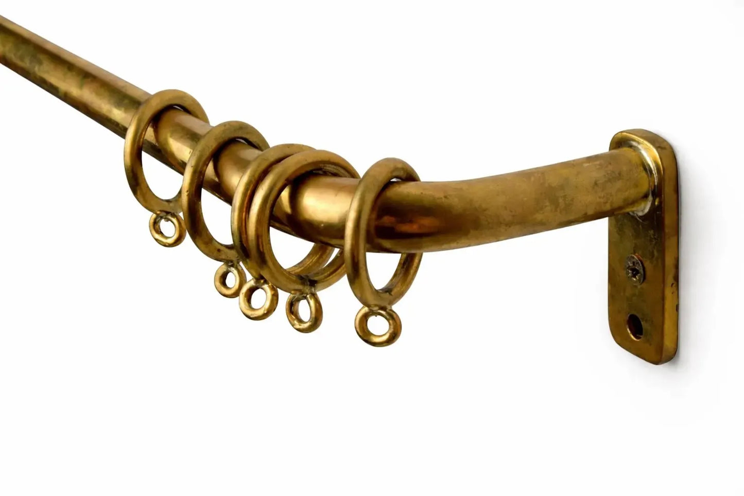 brass curtain rod with rings french return solid brass