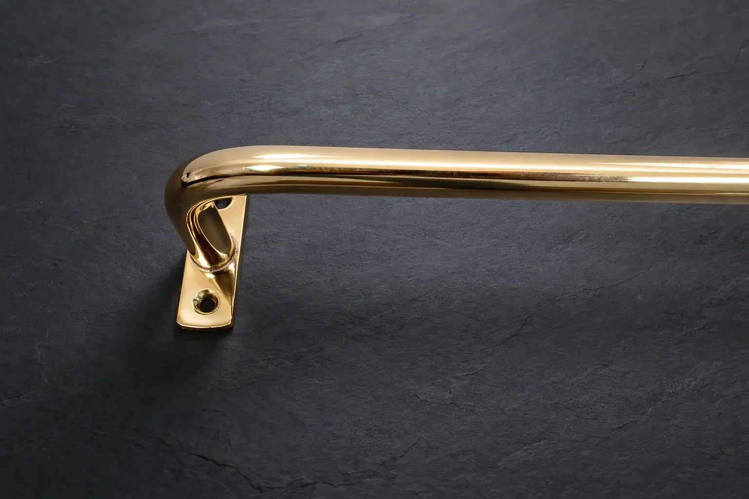 slim brass curtain rod with linen curtains