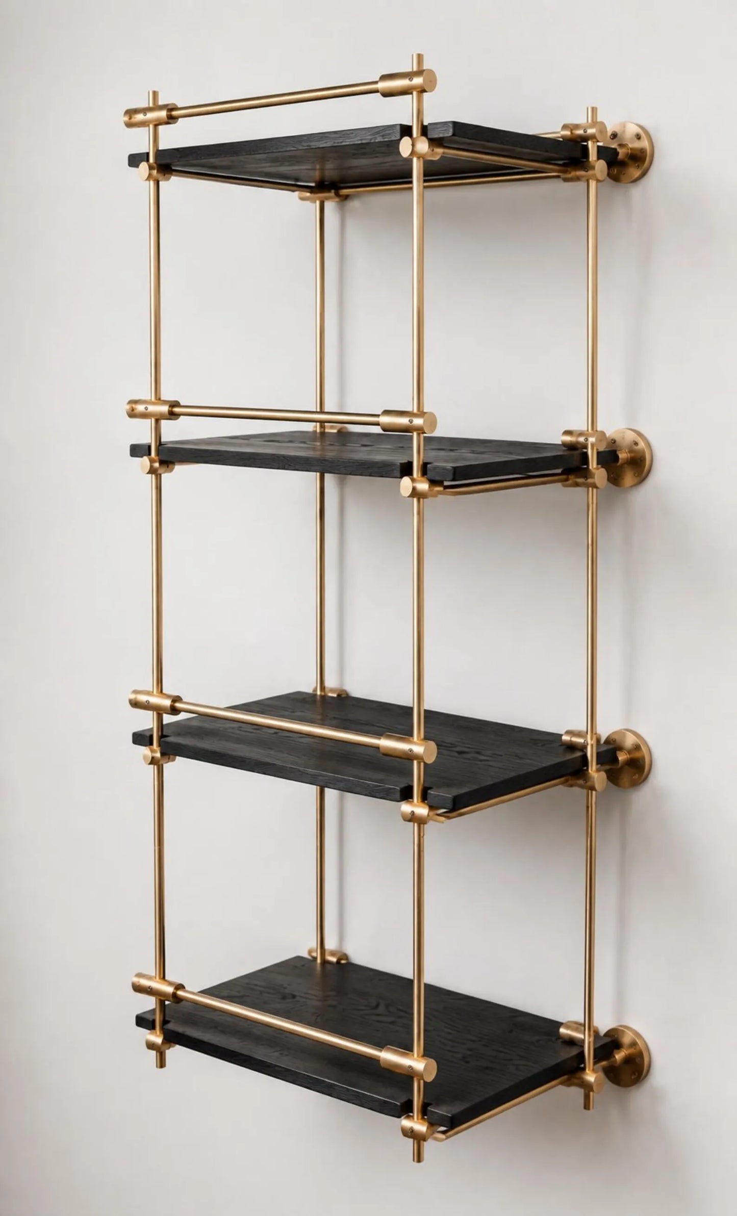 Solid Brass Wall Mounted Shelf Rail | Kitchen Shelving & Brass Hardware