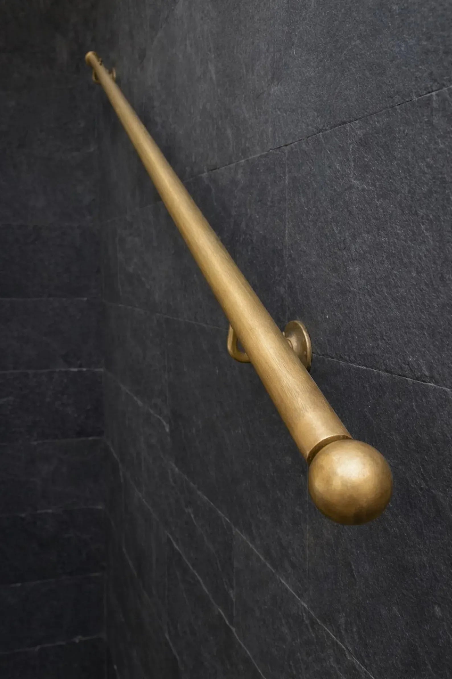 solid brass handrail side view