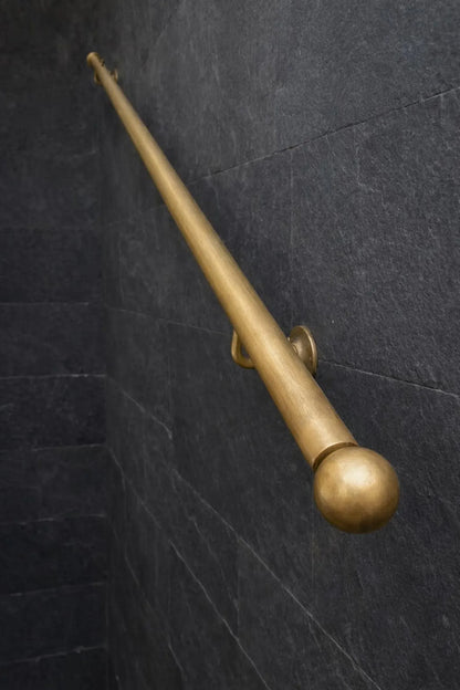 solid brass handrail side view