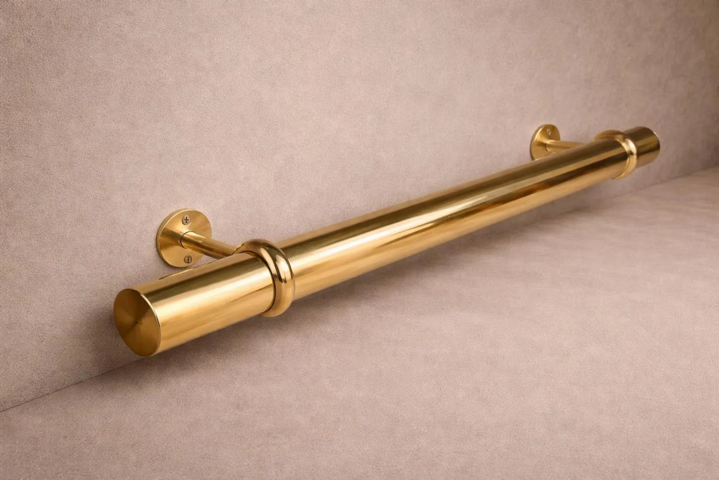 custom brass counter foot rest side view