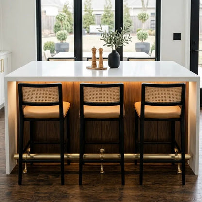 brass foot rail luxury bar interior