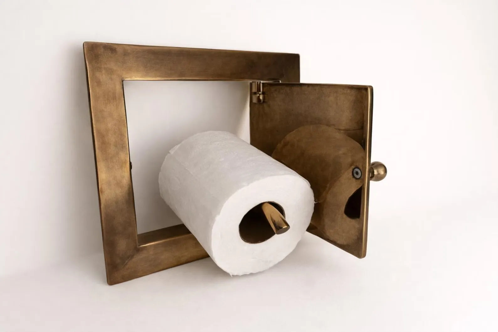 brass wall recessed toilet paper holder