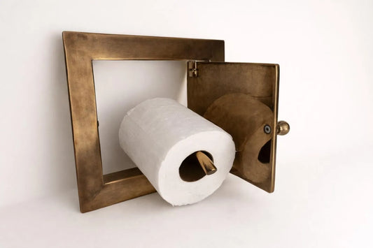 brass wall recessed toilet paper holder