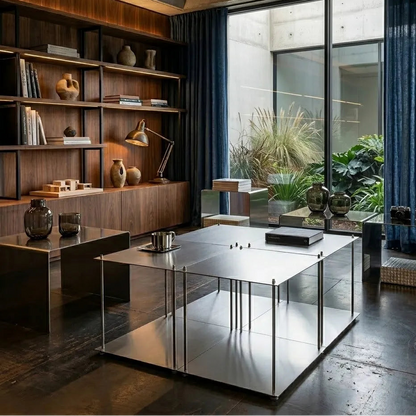 architectural metal side table modern decor