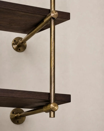 Brass Ceiling Mounted Shef rail | 3-Tier Bar & Kitchen Shelf
