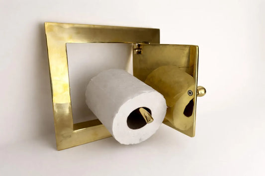 solid brass recessed toilet paper holder with cover