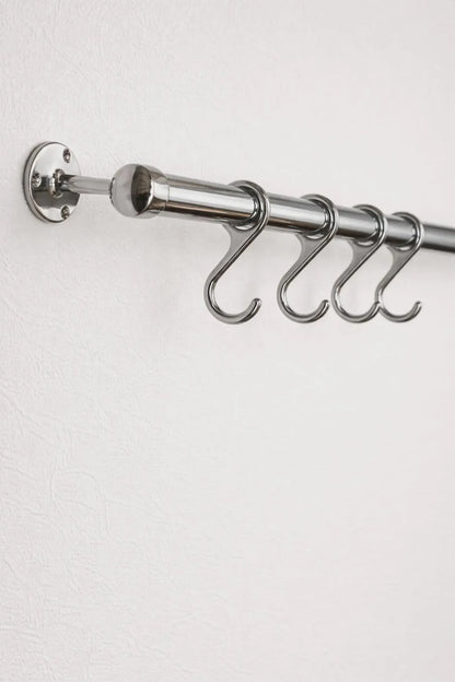brass pot rail with hooks kitchen wall rail