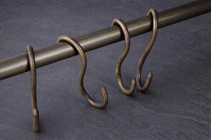 solid brass pot rail side installation view