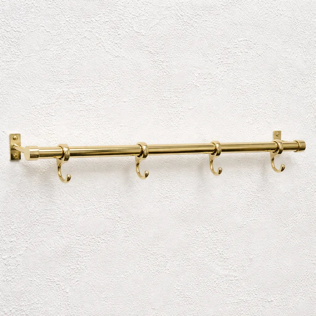 brass utility rail kitchen organization