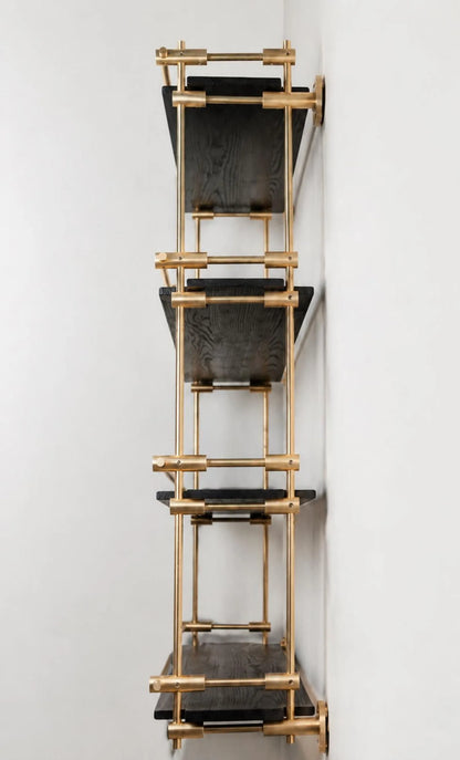 Solid Brass Wall Mounted Shelf Rail | Kitchen Shelving & Brass Hardware