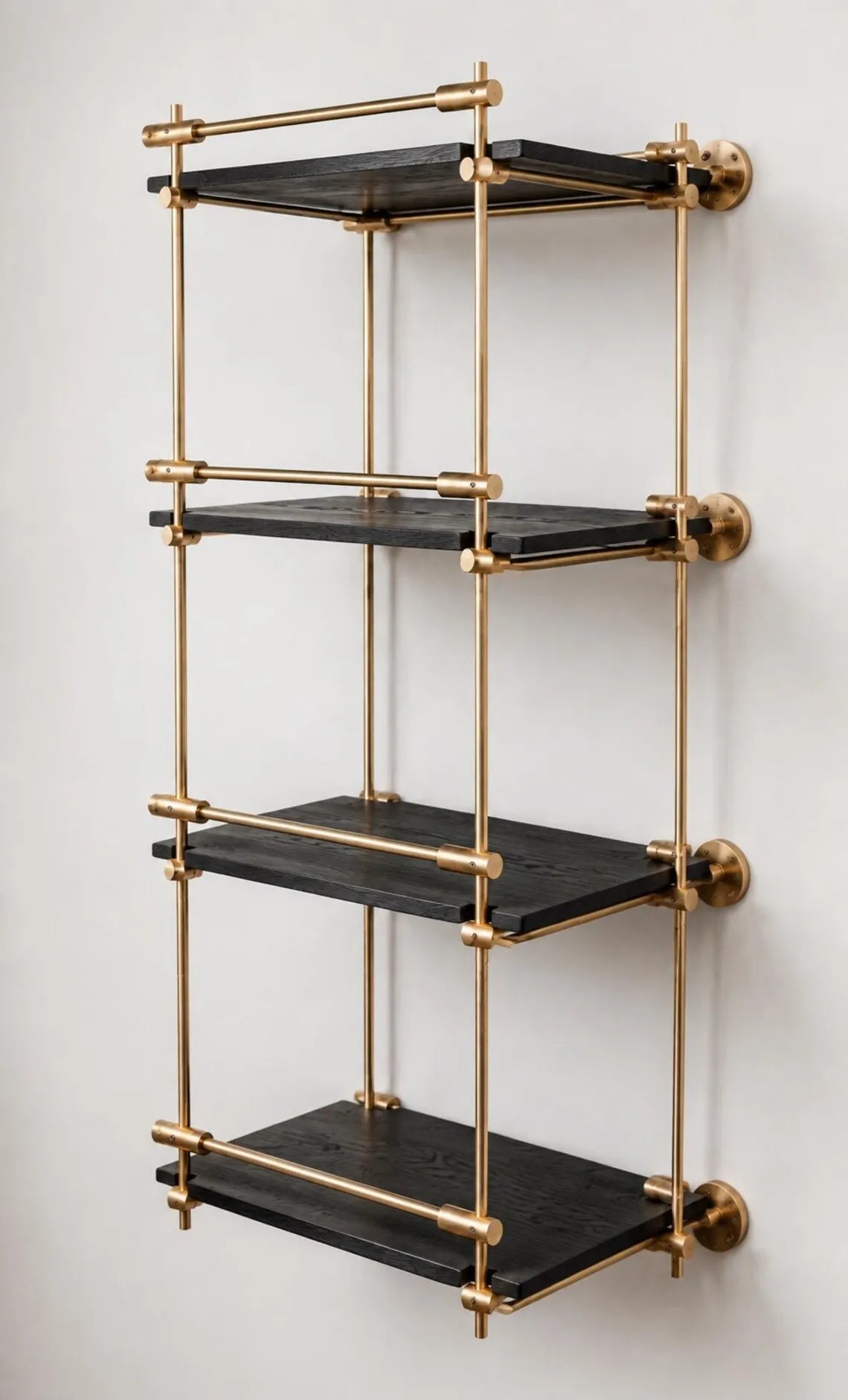 Solid Brass Wall Mounted Shelf Rail | Kitchen Shelving & Brass Hardware
