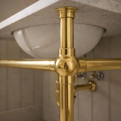 brass console sink legs polished brass frame