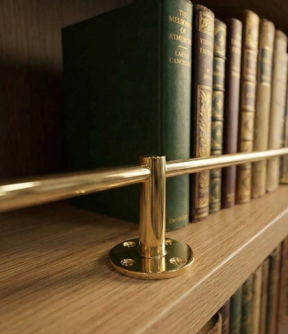 10mm brass shelf rail close up detail