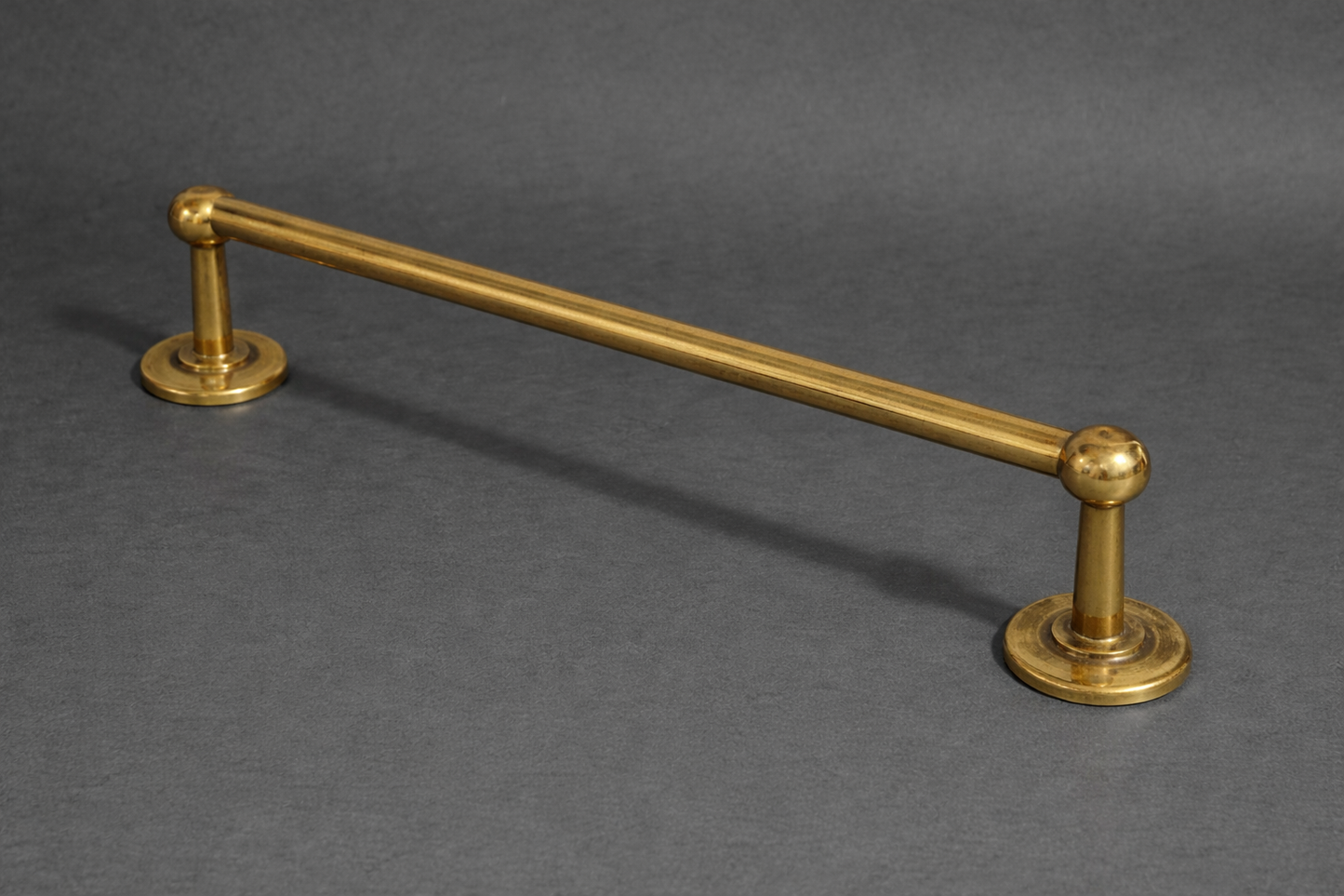 unlacquered brass towel rail polished finish
