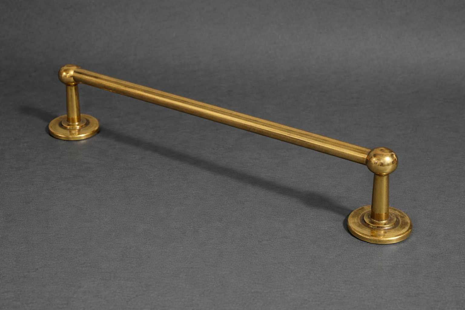 unlacquered brass towel rail polished finish