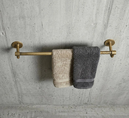 brass towel bar bathroom unlacquered solid brass
