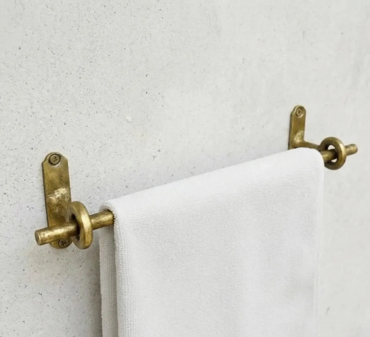 solid unlacquered brass towel bar