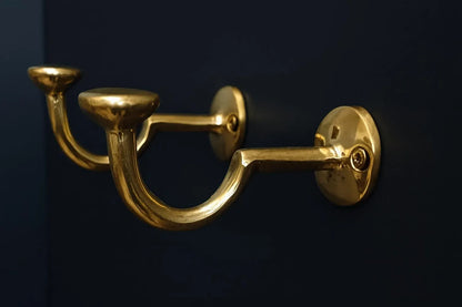 unlacquered brass wall hook side view