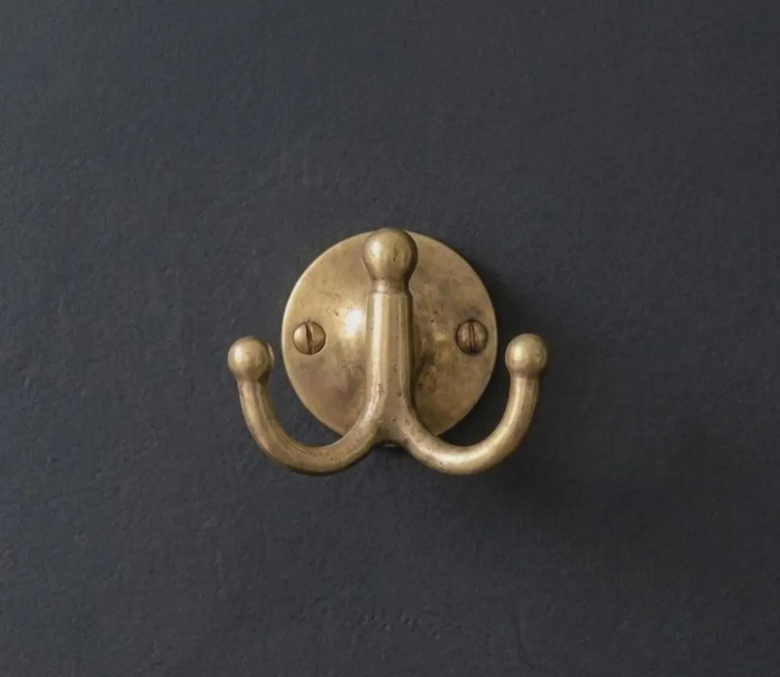 unlacquered brass double hook modern interior