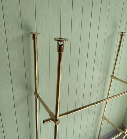 Brass Shelf Rails With Glass Shelves